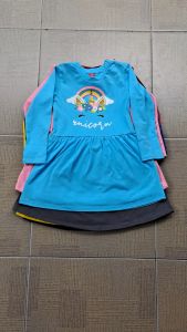 DD Dress Unicorn Lengan Panjang Anak Cewek Perempuan Flower Kids 1-4 Tahun ACS