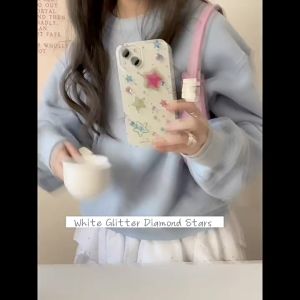 🔥 ดาว Star น่ารัก DIY Insa สาว เคสไอโฟน 14 Pro Max เคส for iPhone 11 12 13 Pro Max อ่อนนุ่ม