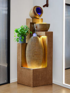 Modern Simplicity Circular Water Flow Feng Shui Ball Fountain Decorative Ornaments for Living Room Office Moving Opening Gifts