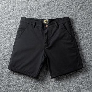 White Casual Cotton Shorts Mens Summer Outdoor Wear Loose Fit Sports Three-quarter Four-quarter Five-quarter Slim Solid Color