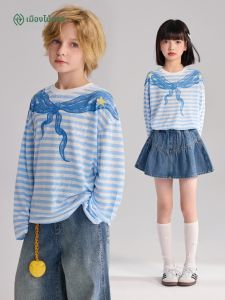 iplant | Navy Stripe Long Sleeve Childrens T-Shirts