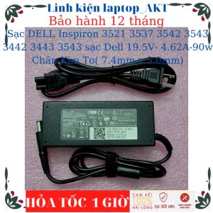 Sạc DELL Inspiron 15 5447 P29F001 P36G001 P16G001 P16G002 P25G 3521 3537 3542 3543 3442 3443 3543 sạc Dell 19.5V- 4.62A-90w Chân Kim To( 7.4mm x 5.0mm)
