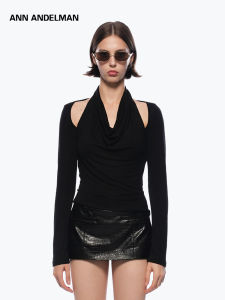 ANN ANDELMAN | Irregular Design Draped Neck Wool Sweater Two-Piece