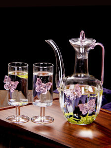 New Chinese Style Glass Tea Pot High Aesthetic Value Small Qingkan Green Tea Brewing Device Pink Butterfly Song Dynasty Replica Ladies Premium Lady Pot