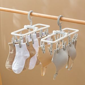 Japanese Clothes Hanger Multi-Clip Foldable Portable Socks Drying Gadget Baby Baby Intimates Underwear Socks Rack