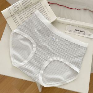 Quần Lót Nữ Ice Silk Gray Stripes Cartoon Cool Sensation Lụa Không Để Lại Dấu Vết Thoáng Khí Thoải Mái Quần Lót Tam Giác Hở Mông Bằng Lụa