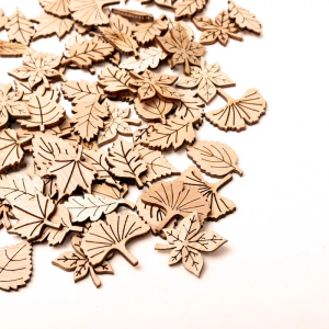 40pcs Leaves Christmas Wood Products Christmas Tree Scrapbooking Craft Handmade Home Decoration Accessory Painting DIY Ornament