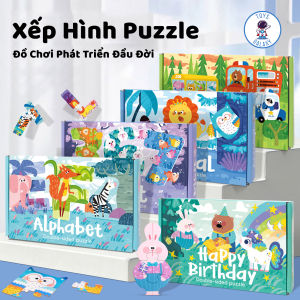 Đồ Chơi Xếp Hình Puzzle Cho Bé - Puzzle 2 Mặt Phát Triển Tư Duy Nhận Biết Chữ Cái Động Vật