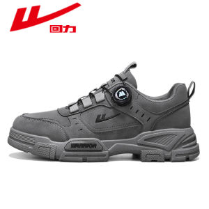 Waterproof Leather Mens Martin Boots Spring Autumn New Style Work Safety Shoes round Toe Lace-Up Low Heel Wear-Resistant PVC Sole