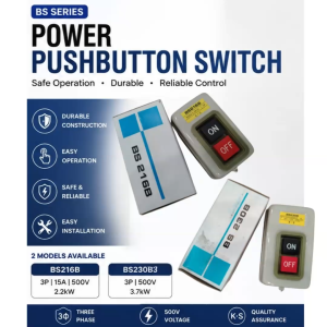 BS216B3 & BS230B3 3Pole Power Push Button Switch 500V ON OFF Electrical Switch