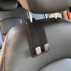 Metal Auto Seat Hook Leather material Car Seat Back Double Hooks Multi-functional Headrest Mount Storage Holder Car Interior Accessories【COD+Ship From Manila】
