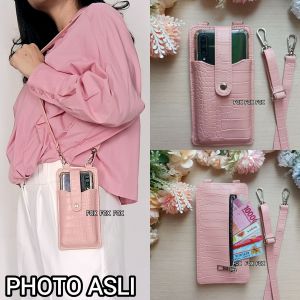 Fox- Tas Slempang Wanita Dompet Handphone Croco Champange