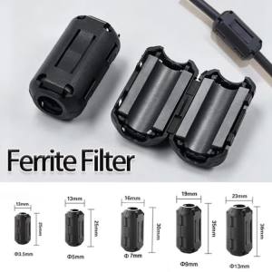 JCD | 2 Chiếc Kẹp Lõi Ferrite RFI EMI Bộ Lọc Giảm Tiếng Ồn Cho Cáp 3.5-13 Mm USB TV Âm Thanh Chống Nhiễu Ferrite Hạt