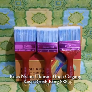 Kuas Nylon UK 3 Inc GG Kayu Brush King 888 Perkotak isi 12 pcs