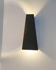 Đèn LED hắt tường 2 đầu hình đa giác chống nước S450 (Trắng/Đen) - Có kính chống nước và côn trùng 2 đầu chiếu sáng