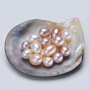 DIY Pearl Particles: Genuine Freshwater Pearl Bare Pearl Oval Pearl Bead Can Be Used as Pendant Earrings Necklace