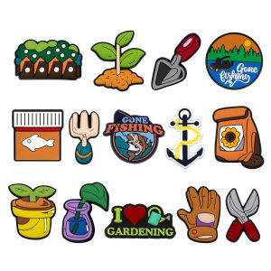 Hot Toys | 14Pcs Gardening Shoe Charms for Bubble Slides Clogs SandalsPVC Shoe Decorations Accessories Buckle For Christmas Birthday Gifts