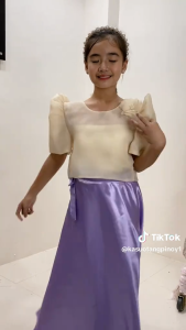 PURPLE - `JUCI BOLERO FILIPINIANA AND SKIRT FOR KIDS