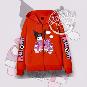Jaket Hoodie Zipper Anak Perempuan Kuromi