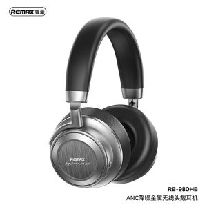 REMAX Metal ANC Noise Reduction Wireless Bluetooth Headset High Quality Low Latency Gaming Headphones RB-980HB over Ear