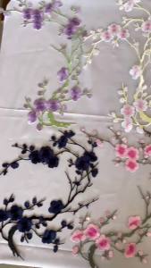 31*22CM Plum Blossom Flower Applique Iron On Transfer StickersFabric Floral Embroidery Patch Thermocollant For ClothingDress