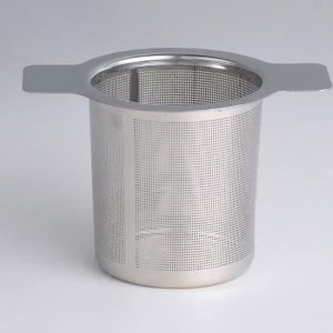High Quality With Cover Tea Infuser Stainless Steel Coffee Tea Strainer Grid Binaural Net Leak Tea Mesh Tea Filter Tea Accessory