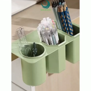 Hộp bút đa năng 3 ngăn treo bàn- Hộp đựng dụng cụ học tập gắn bàn tiết kiệm không gian
