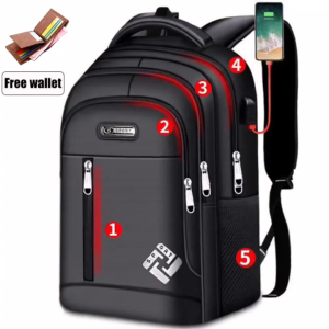 Waterproof Business Backpack Laptop Compartment Large Capacity Travel Backpack Daily Commute Double Shoulder Bag