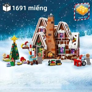 Bộ Khối Xây Dựng Ngôi Nhà Bánh Gừng Giáng Sinh Dành Cho Gia Đình Họp Mặt Đồ Chơi Giáo Dục Với Tuần Lộc Và Người Bánh Gừng Dành Cho Trẻ Em Từ 6-12 Tuổi