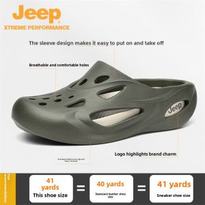 Jeep | Jeep Mens Outdoor Sandals Summer New Model Beach Shoes Anti-slip Hiking Shoes Breathable Wear-resistant Lightweight EVA Material