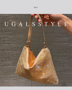 UGALS | Túi Clutch Tote Đa Năng Lấp Lánh Màu Vàng