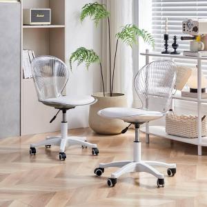 Scandinavian Internet Celebrity Dressing Computer Chair Acrylic Transparent Backrest Adjustable Swivel Chair Study Office Writing Chair