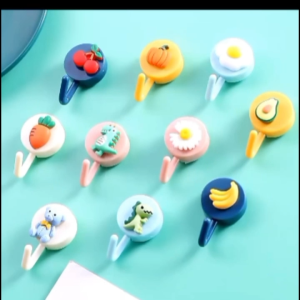 IRARU Gantungan Hook Bulat Karakter Motif 3D Serbaguna Cantolan Motif Serbaguna Gantungan Dinding