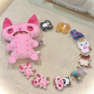 Fuggler | Original Fuggler Ugly Teeth Monster Plush Toys Cat Bears Plush Keychain Nuggets Pendant Bag Charm Hamburger Dolls Random 1 PC