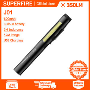 SUPERFIRE Flashlight J01 laser pointer flashlight headlight/side light/purple light/laser light four light source multifunction portable conference torchlight Type-c Charging Built-in 800mah battery