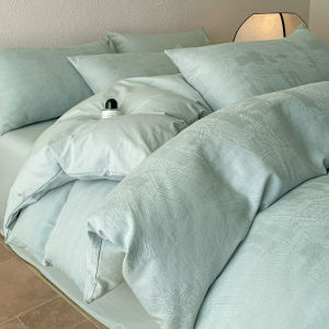 Luxurious Pure Cotton Bedding Set Modern Minimalist Style Four-Piece Suite Floral Embroidery Bed Sheet Cover Durable Quilt Cover