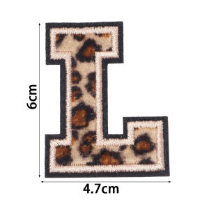 3-26Pcs A-Z English Alphabet Letters Badge Patches Leopard Print Applique Embroidery Iron on Sticker For Clothing Hat Sewing DIY