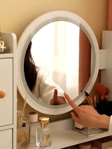 Dressing Table with LED Mirror Meja Solek Cermin Dan With Drawer Storage Desk Meja Makeup Up Table Cosmetic Table Gift Girl 梳妝臺