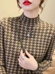 เสื้อชั้นในผู้หญิงแขนยาวคอปกต่ำสองด้านเดียว เสื้อชั้นในฤดูใบไม้ร่วงและฤดูหนาว เสื้อชั้นในแบบใหม่ที่สวมใส่ได้หลากหลาย อบอุ่น