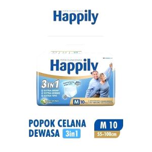 1 Bal Happily Popok Dewasa Celana 3in1 Ukuran M10 L8 dan XL6 untuk Keseharian Anda