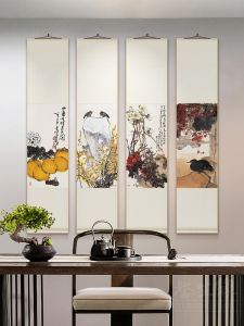 New Chinese Style Vertical Scroll Painting Decorative Bird And Flower Home Decor Wall Art for Study Room Hallway Entrance
