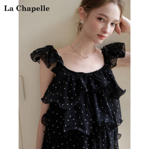 La Chapelle | Dot Layered Ruffle and Puff Sleeve Blouse
