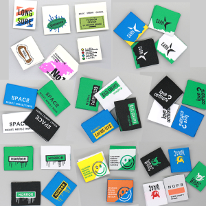 Nhãn Cổ Áo Quần Áo Nhãn Tay Áo Giày Dép Nhãn Vải Trang Trí Nhãn Cổ Áo Nhỏ Màu Đen Nhãn Gấp Vải