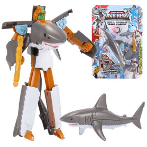 Realistic Marine Animal Model Toy Dolphin Great White Shark Orca Transforming Robot Doll for Boys over 14 Years Old Plastic Material