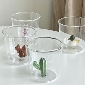 3D Creative Handmade Bubble Glass Cup Three-Dimensional Animal Plant Shape Coffee Milk Drink Cute Transparent Glass CupGift
