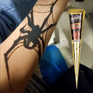 One ชิ้น GOLECHA 25 กรัมสีดํา Henna Cones อินเดีย Henna Tattoo วางสําหรับชั่วคราว Tattoo Body Art Mehndi Body Paint