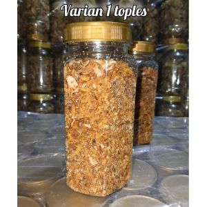 brs promo hemat 3 toples bawang goreng siap santap kemasan 200 gram 1 toples cemilan gurih 100%halal