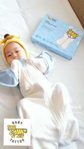 BABY TATTOO ถุงนอนเด็ก ผ้าห่อตัวทารกสำเร็จรูป แบบซิปรูด ผ้าห่มนอนเด็กทารก ผ้าฝ้ายออเเกร์นิค 100% ระบายอากาศ 0-9 เดือน เบบี้ แทททู