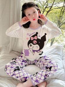 Clow M Pajamas Girl Summer Pure Cotton Thin Long Sleeves 2024 New Arrival Baby Girl Childrens Loungewear Spring & Fall