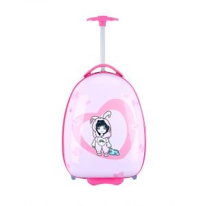 Cartoon Cute Eggshell Unidirectional Wheel School Bag Childrens Carry-On Suitcase Travel Bag Little Kids Pull Bar Bag